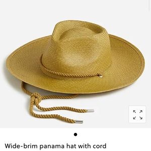 JCrew women’s wide brim Panama hat with cord NWT. Size S/M - great for festival!